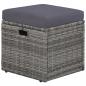 Preview: 4-tlg. Garten-Lounge-Set mit Auflagen Poly Rattan Grau