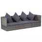 Preview: ARDEBO.de - Garten-Sofabett 200x60 cm Poly Rattan Grau