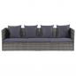 Preview: Garten-Sofabett 200x60 cm Poly Rattan Grau