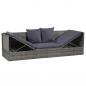 Preview: Garten-Sofabett 200x60 cm Poly Rattan Grau