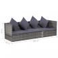 Preview: Garten-Sofabett 200x60 cm Poly Rattan Grau