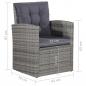 Preview: 6-tlg. Garten-Lounge-Set mit Auflagen Poly Rattan Grau