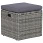 Preview: 6-tlg. Garten-Lounge-Set mit Auflagen Poly Rattan Grau