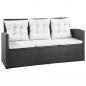 Preview: 5-tlg. Garten-Lounge-Set mit Auflagen Poly Rattan Schwarz