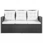 Preview: 5-tlg. Garten-Lounge-Set mit Auflagen Poly Rattan Schwarz