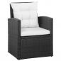 Preview: 5-tlg. Garten-Lounge-Set mit Auflagen Poly Rattan Schwarz