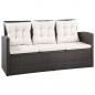 Preview: 5-tlg. Garten-Lounge-Set mit Auflagen Poly Rattan Braun