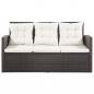 Preview: 5-tlg. Garten-Lounge-Set mit Auflagen Poly Rattan Braun