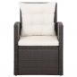 Preview: 5-tlg. Garten-Lounge-Set mit Auflagen Poly Rattan Braun