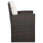 Preview: 5-tlg. Garten-Lounge-Set mit Auflagen Poly Rattan Braun