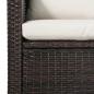 Preview: 5-tlg. Garten-Lounge-Set mit Auflagen Poly Rattan Braun