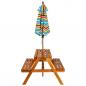 Preview: Kinder-Picknicktisch Sonnenschirm 79x90x60cm Massivholz Akazie