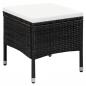 Preview: Gartenstuhl und Hocker mit Polstern Poly Rattan Schwarz