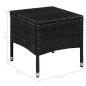 Preview: Gartenstuhl und Hocker mit Polstern Poly Rattan Schwarz