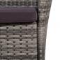 Preview: Gartenstuhl und Hocker mit Polstern Poly Rattan Grau