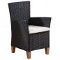 Preview: 7-tlg. Garten-Essgruppe Poly Rattan Schwarz und Braun