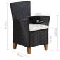 Preview: 7-tlg. Garten-Essgruppe Poly Rattan Schwarz und Braun