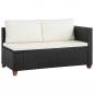 Preview: 4-tlg. Garten-Lounge-Set mit Auflagen Poly Rattan Schwarz