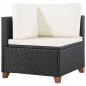 Preview: 4-tlg. Garten-Lounge-Set mit Auflagen Poly Rattan Schwarz