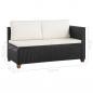 Preview: 4-tlg. Garten-Lounge-Set mit Auflagen Poly Rattan Schwarz