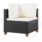 Preview: 4-tlg. Garten-Lounge-Set mit Auflagen Poly Rattan Schwarz