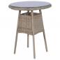 Preview: 3-tlg. Bistro-Set mit Kissen Poly Rattan Braun