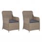 Preview: 3-tlg. Bistro-Set mit Kissen Poly Rattan Braun