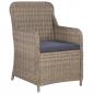 Preview: 3-tlg. Bistro-Set mit Kissen Poly Rattan Braun