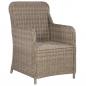 Preview: 3-tlg. Bistro-Set mit Kissen Poly Rattan Braun