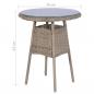 Preview: 3-tlg. Bistro-Set mit Kissen Poly Rattan Braun