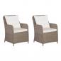 Preview: 3-tlg. Bistro-Set mit Auflagen und Kissen Poly Rattan Braun