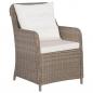 Preview: 3-tlg. Bistro-Set mit Auflagen und Kissen Poly Rattan Braun