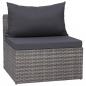 Preview: 8-tlg. Garten-Lounge-Set mit Auflagen Poly Rattan Grau