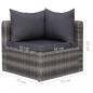 Preview: Garten-Ecksofas 2 Stk. Grau Poly Rattan