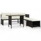 Preview: 4-tlg. Garten-Lounge-Set Poly Rattan Braun