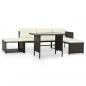 Preview: 4-tlg. Garten-Lounge-Set Poly Rattan Braun