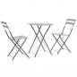 Preview: ARDEBO.de - 3-tlg. Bistro-Set Stahl Grau