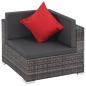 Preview: 8-tlg. Garten-Lounge-Set mit Auflagen Poly Rattan Grau