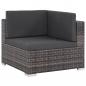 Preview: 6-tlg. Garten-Lounge-Set mit Auflagen Poly Rattan Grau