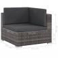 Preview: 6-tlg. Garten-Lounge-Set mit Auflagen Poly Rattan Grau