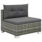 Preview: 10-tlg. Garten-Lounge-Set mit Auflagen Poly Rattan Grau