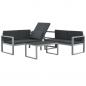 Preview: 3-tlg. Garten-Lounge-Set mit Kissen Aluminium Schwarz