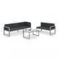 Preview: 3-tlg. Garten-Lounge-Set mit Kissen Aluminium Schwarz