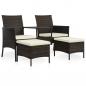 Preview: ARDEBO.de - 2-Sitzer-Gartensofa mit Tisch & Hocker Poly Rattan Braun