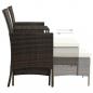 Preview: 2-Sitzer-Gartensofa mit Tisch & Hocker Poly Rattan Braun