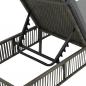 Preview: Sonnenliege mit Auflage Poly Rattan Grau