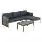 Preview: 3-tlg. Garten-Lounge-Set mit Auflagen Poly Rattan Grau