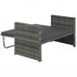 Preview: 2-tlg. Garten-Lounge-Set mit Auflagen Poly Rattan Grau