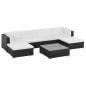 Preview: ARDEBO.de - 7-tlg. Garten-Lounge-Set mit Auflagen Poly Rattan Schwarz