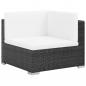 Preview: 7-tlg. Garten-Lounge-Set mit Auflagen Poly Rattan Schwarz